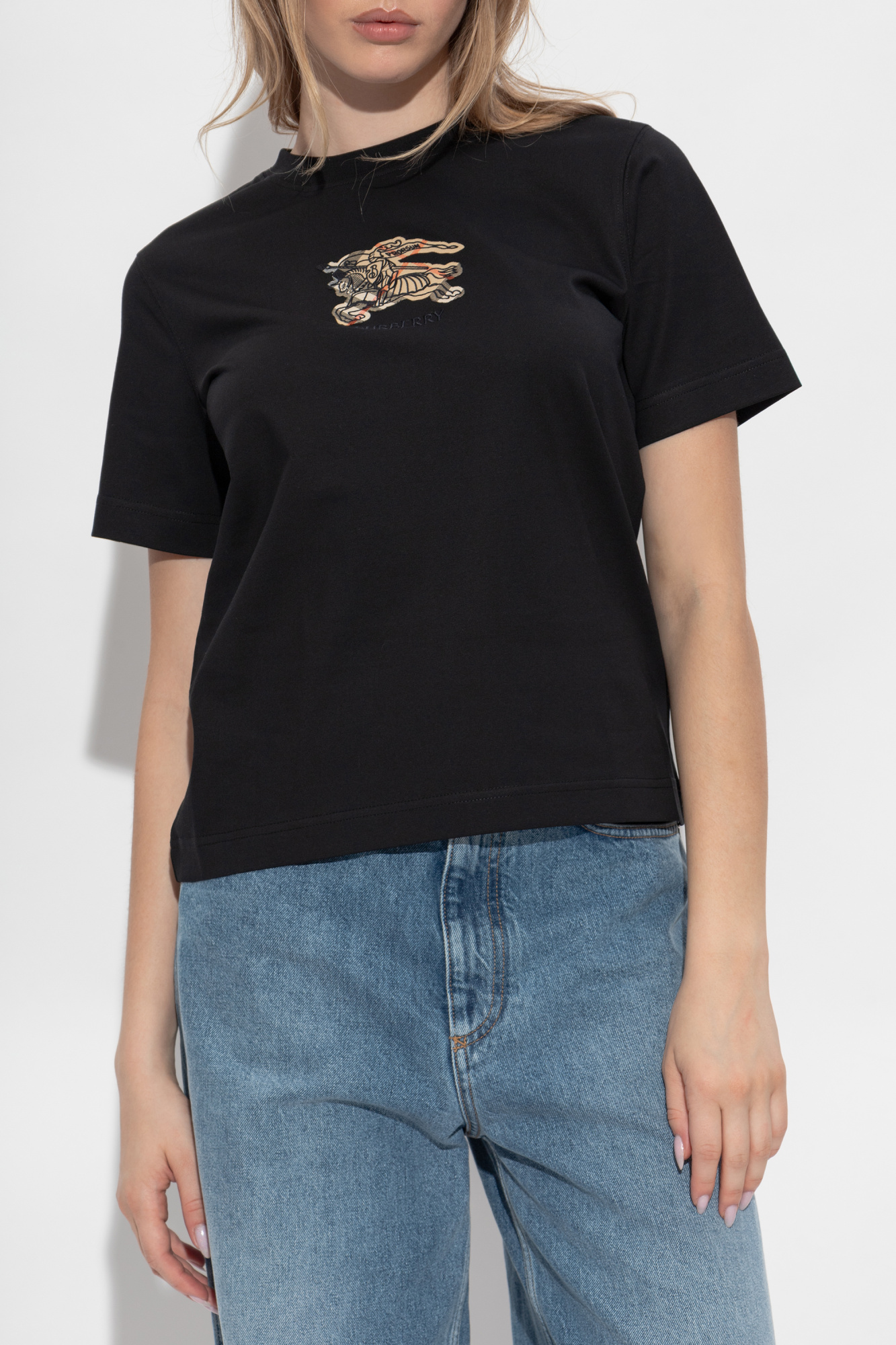 極美品　BURBERRY キッズ12Y(152cm) ロゴTシャツ ブラック BURBERRY(バーバリー) HARLFORD T／20SS ホワイト サイズ M
